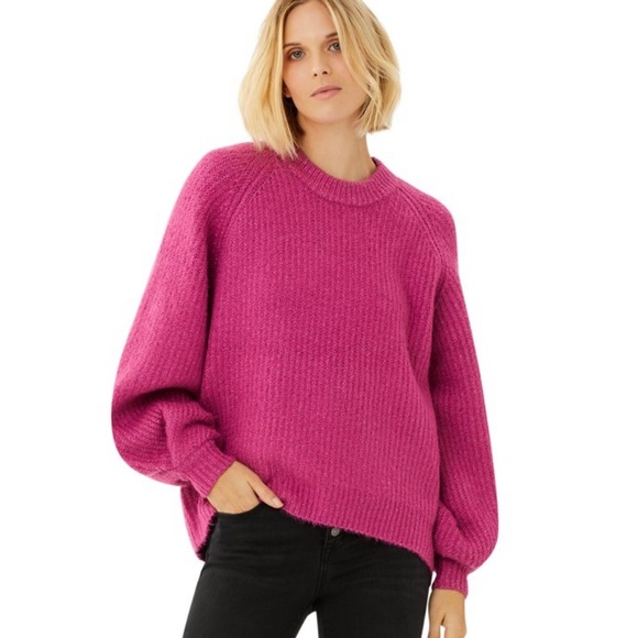 Scoop NYC Sweaters - SCOOP sweater oversized balloon sleeve magenta S